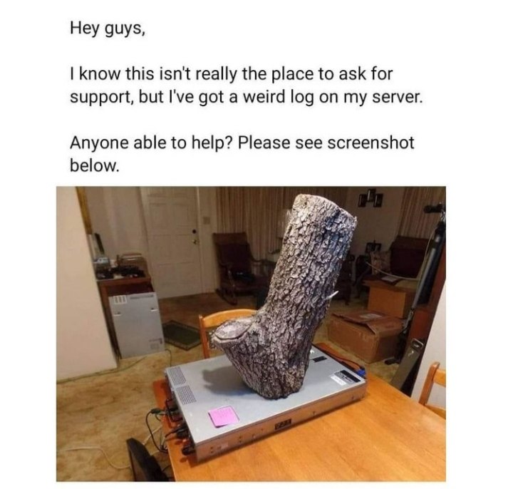 Hey guys, know this isn't really the place to ask for support, but I've got a weird log on my server. Anyone able to help? Please see screenshot below. у 4