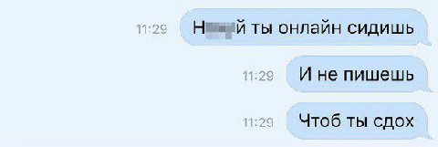 ты онлайн сидишь И не пишешь Чтоб ты сдох
