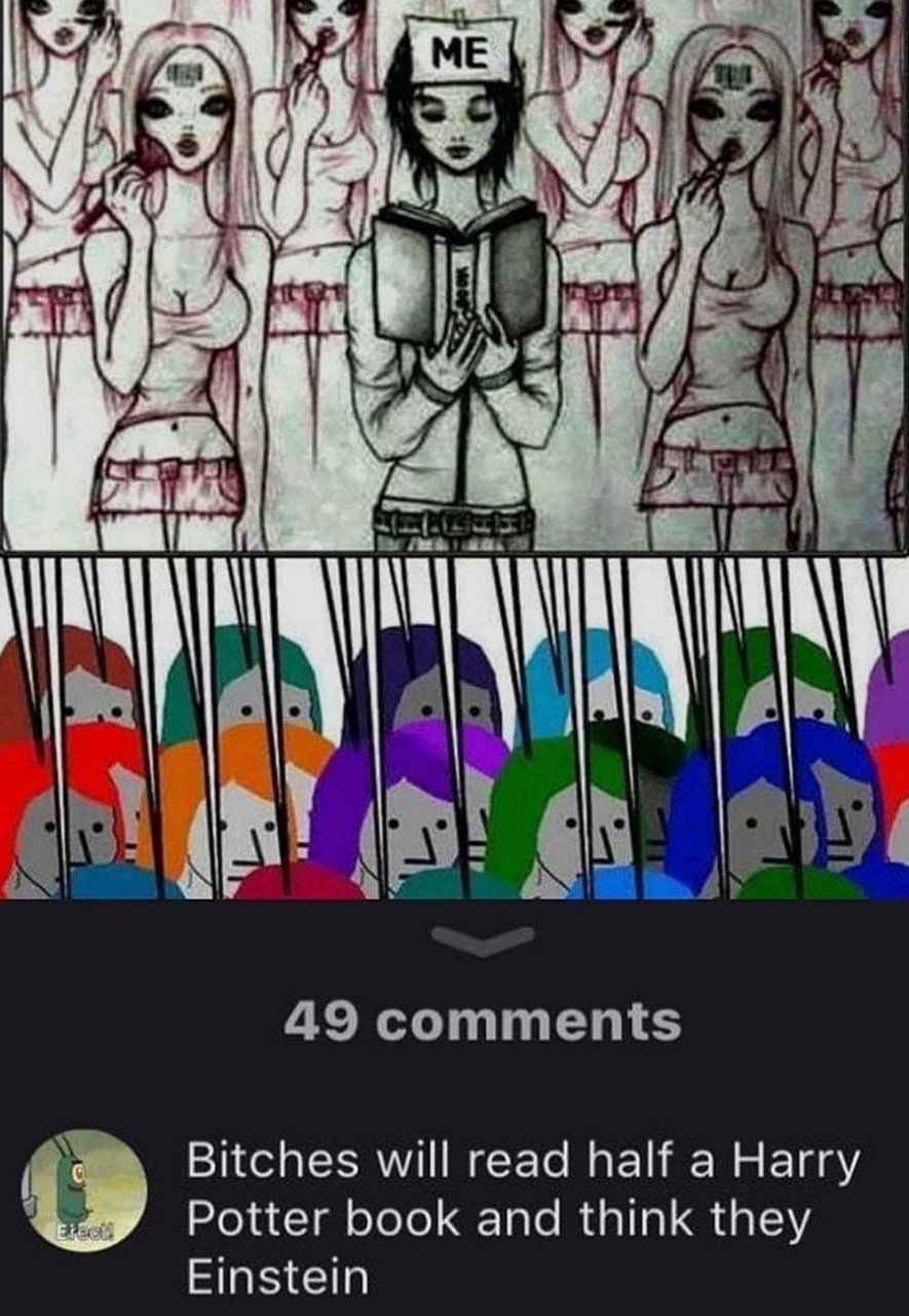 Bitches will read half a Harry Potter book and think they Einstein