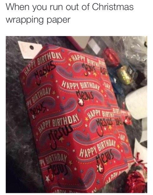 When you run out of Christmas wrapping paper oN
