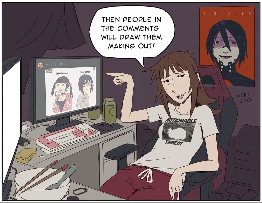 А 5 THEN PEOPLE IN THE COMMENTS WILL DRAW THEM MAKING OUT!
