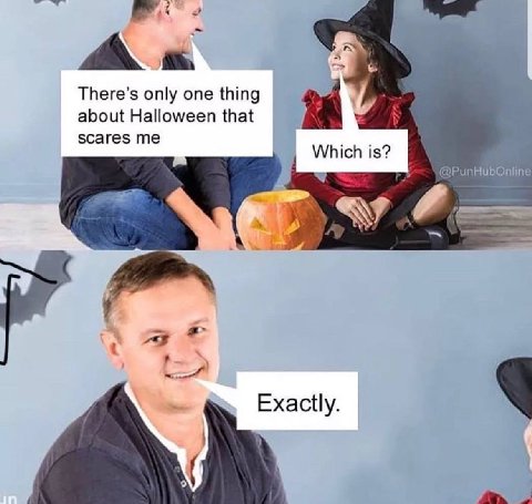 There’s only one thing about Halloween that scares me is? Exactly. a