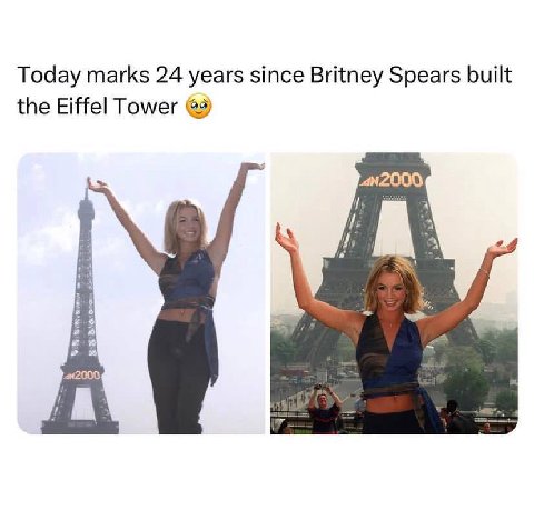 Today marks 24 years since Britney Spears built the Eiffel Tower A