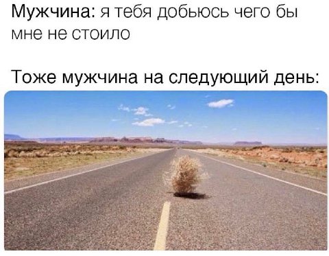 Мужчина: я тебя добьюсь чего бы мне не стоило Тоже мужчина на следующий день: