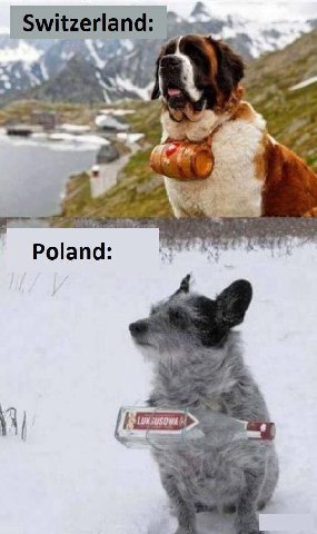 Switzerland: at 4 7% Poland: