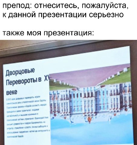 препод: отнеситесь, пожалуйста, к данной презентации серьезно также моя презентация: Дворцовые Переворотыв веке