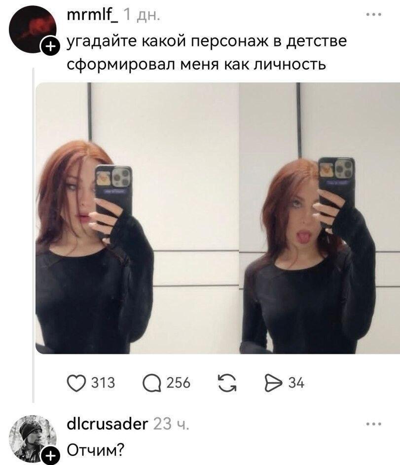 шит 7 угадайте какой персонаж в детстве сформировал меня как личность at 313 256 34 dicrusader 23 Отчим?