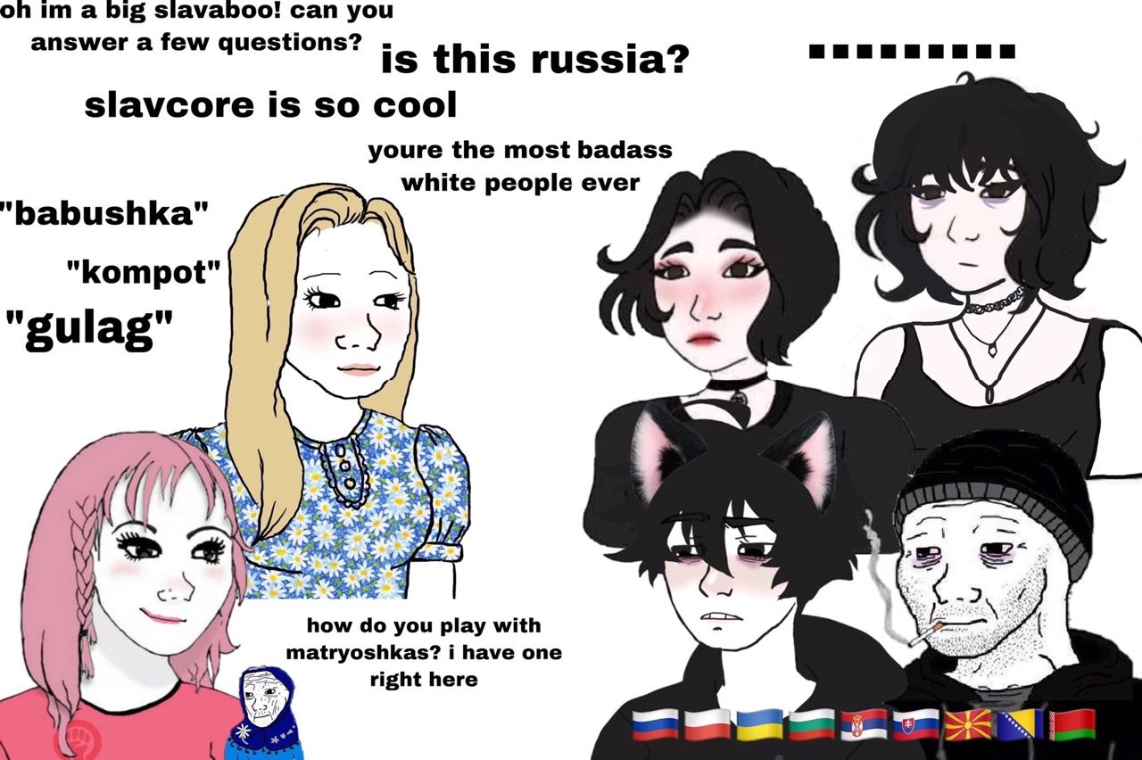 on а big slavaboo! can you answer a few questions? is this russia? slavcore is so cool youre the most badass white people ever "babushka" "kompot" lag" у -2 how dio you play with matryoshkas? i have o