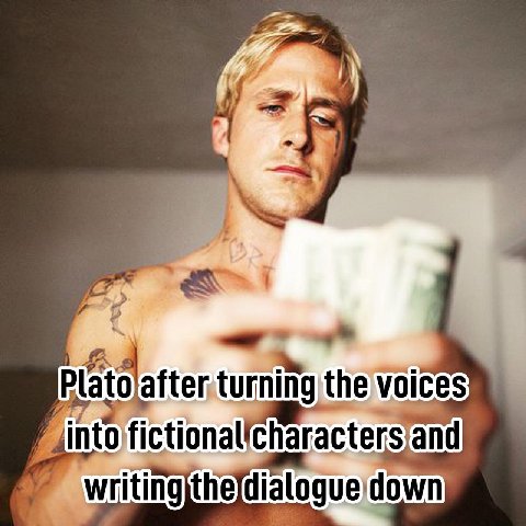 Plato after turning the voices fictional character and