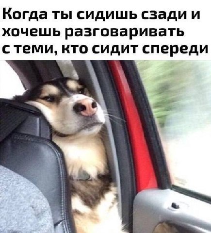 Когда ты сидишь сзади и хочешь разговаривать с теми, кто сидит спереди