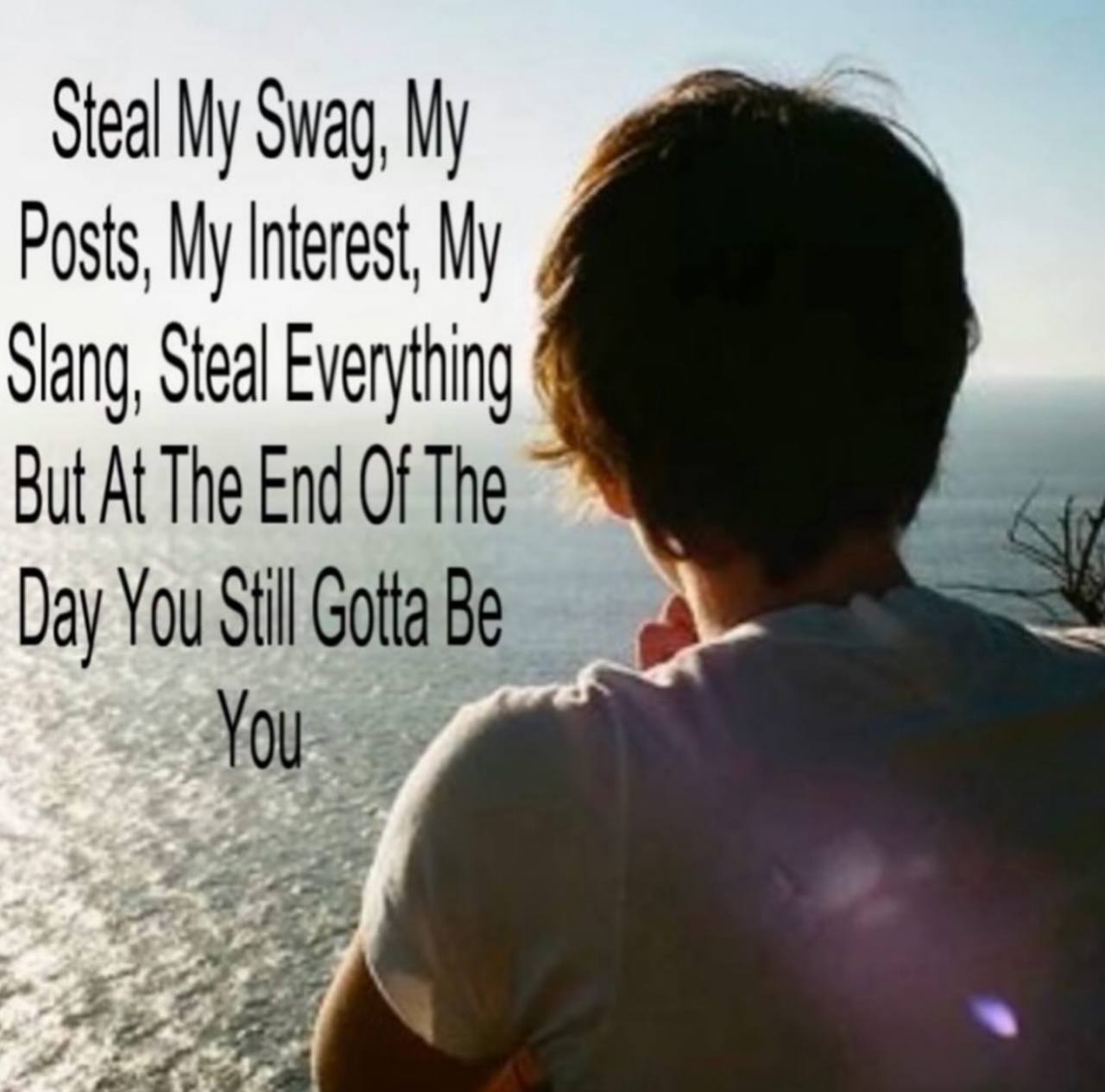 Steal My Swag, My Posts, My Interest, My Slang, Steal Everything But At The End Of The Day You Stil Gotta Be You