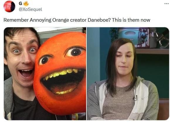 @XoSequel Remember Annoying Orange creator Daneboe? This is them now 4