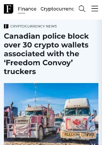 Finance Cryptocurrenc CRYPTOCURRENCY NEWS Canadian police block over 30 crypto wallets associated with the ‘Freedom Convoy’ truckers