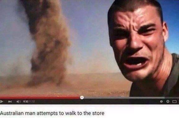 Australian man attempts to walk to the store