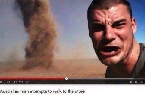 Australian man attempts to walk to the store