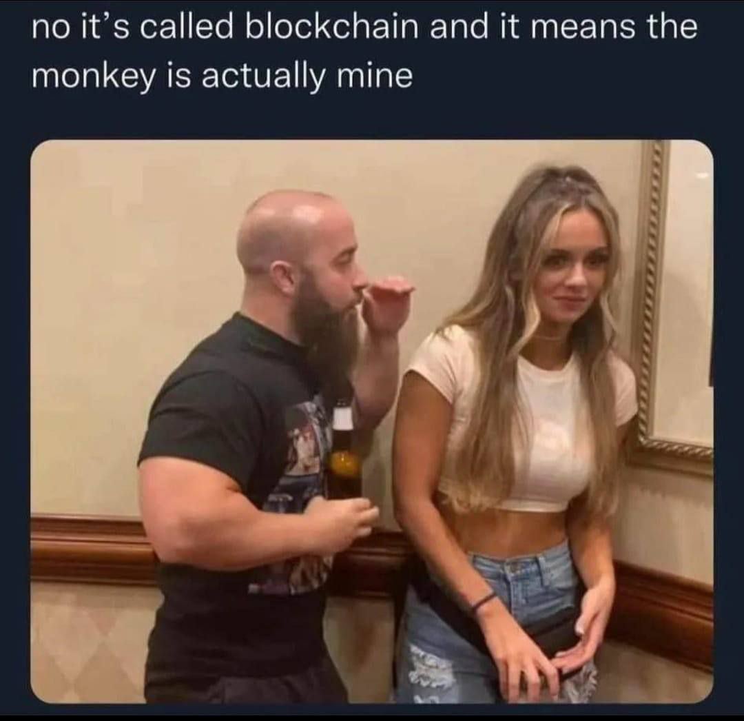 no it’s called blockchain and it means the monkey is actually mine