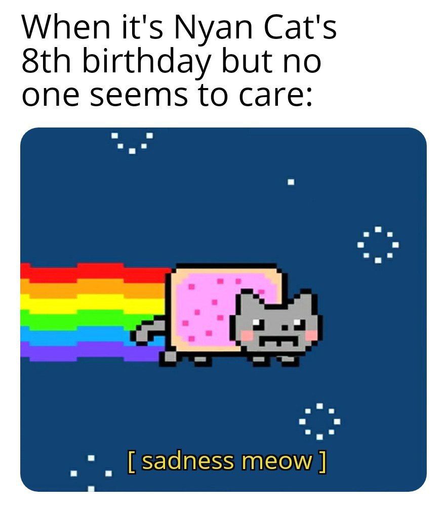When it's Nyan Cat's birthday but no one seems to Care: [sadness