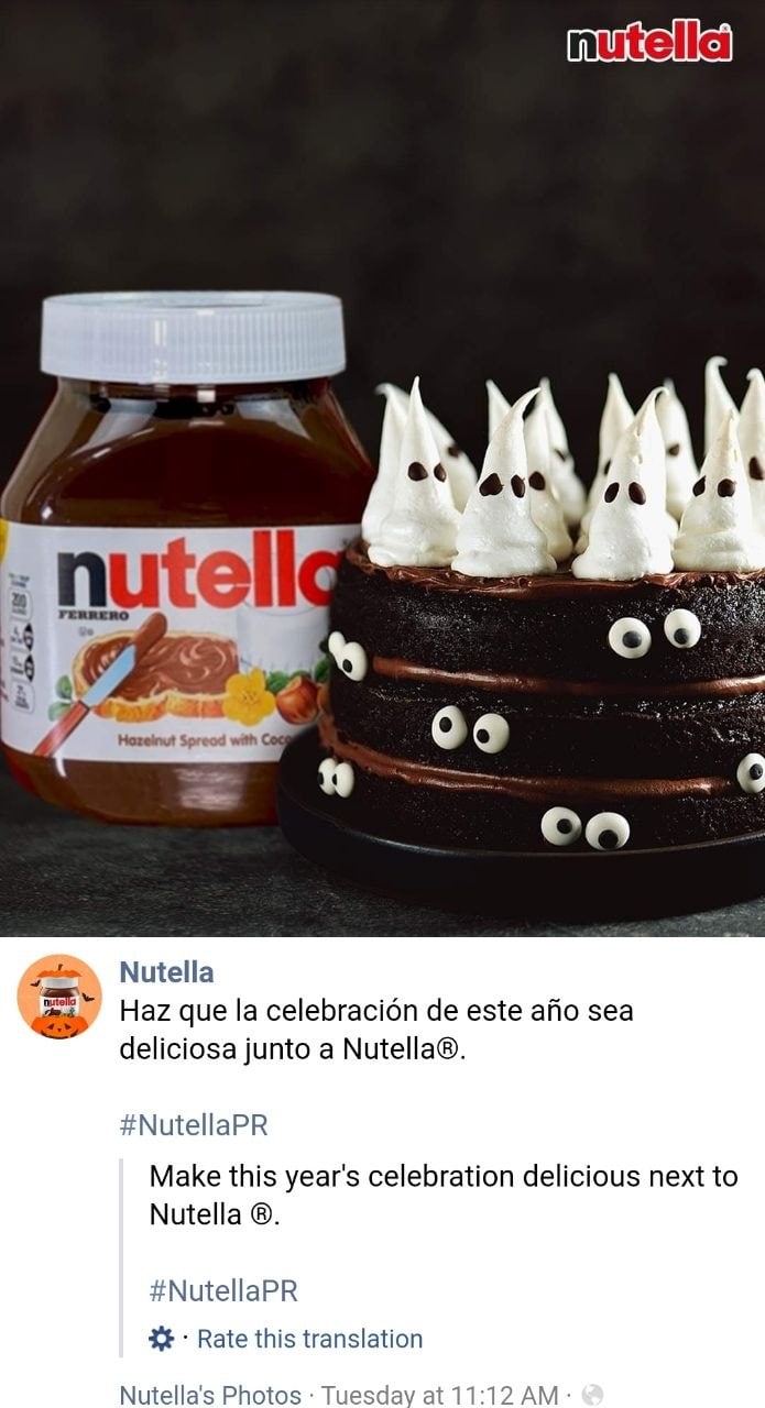 nutella 2 Spreod with Nutella Haz que celebracion este айо sea deliciosa junto a Nutella®. #NutellaPR Make this year's celebration delicious next to Nutella #NutellaPR Rate this translation Nutella's 