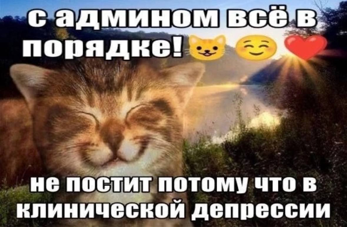 с админомвсёв. порядке! не постит потому что в клинической депрессии