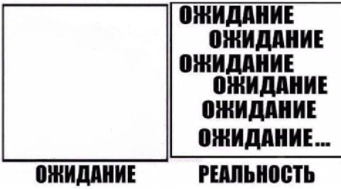 ОЖИДАНИЕ ОЖИДАНИЕ ОЖИДАНИЕ ОЖИДАНИЕ ОЖИДАНИЕ ОЖИДАНИЕ... ОЖИДАНИЕ РЕАЛЬНОСТЬ