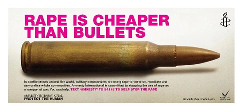 ВАРЕ 15 СНЕАРЕВ THAN BULLETS In conflict zones around the world, military commanders are using rape to terrorise, humiliate and demoralise whole communities. Amnesty International is committed to stop