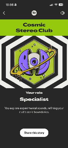 15:56 3 Cosmic Stereo Club а A о Your role Specialist You explore experimental sounds, refining your club’s sonic boundaries.