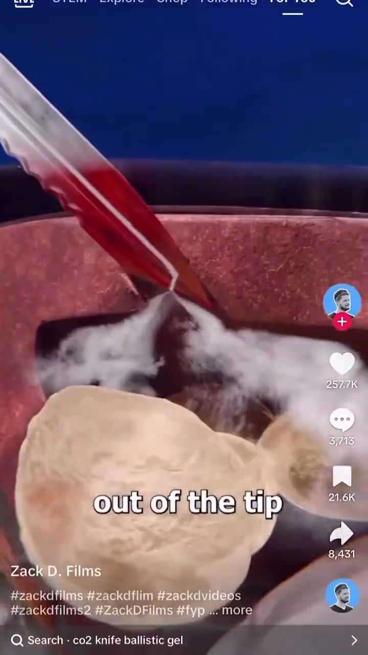 #zackdfilms #zackdflim #zackdvideos а #zackdfilms2 #ZackDFilms #fyp ... more Q Search - co2 knife ballistic gel > ecockstiln #ZackDEilms #fyp -.. пог killing it before =“