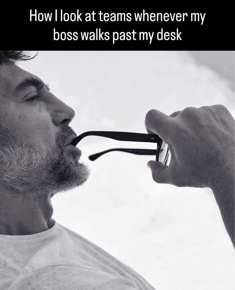 How look at teams whenever boss walks past my desk