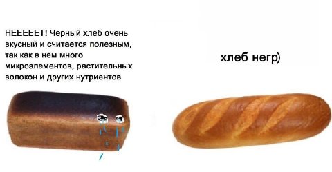 НЕЕЕЕЕТ! Черный хлеб очень вкусный и считается полезным, так как в нем много хлеб негр) микроэлементов, растительных волокон и других нутриентов
