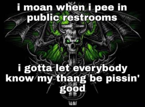i moan when i рее public restrooms i gotta let everybody know my thang be pissin’ good