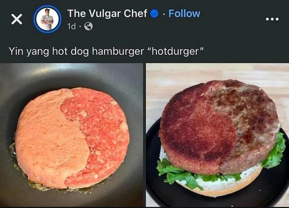 The Vulgar Yin yang hot dog hamburger “Боаигаег"