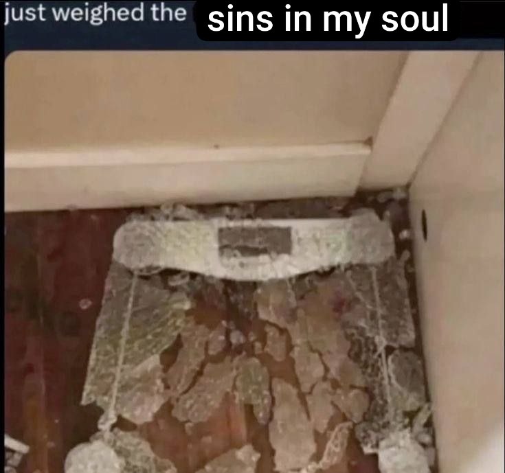 just weighed the SINS IN my soul