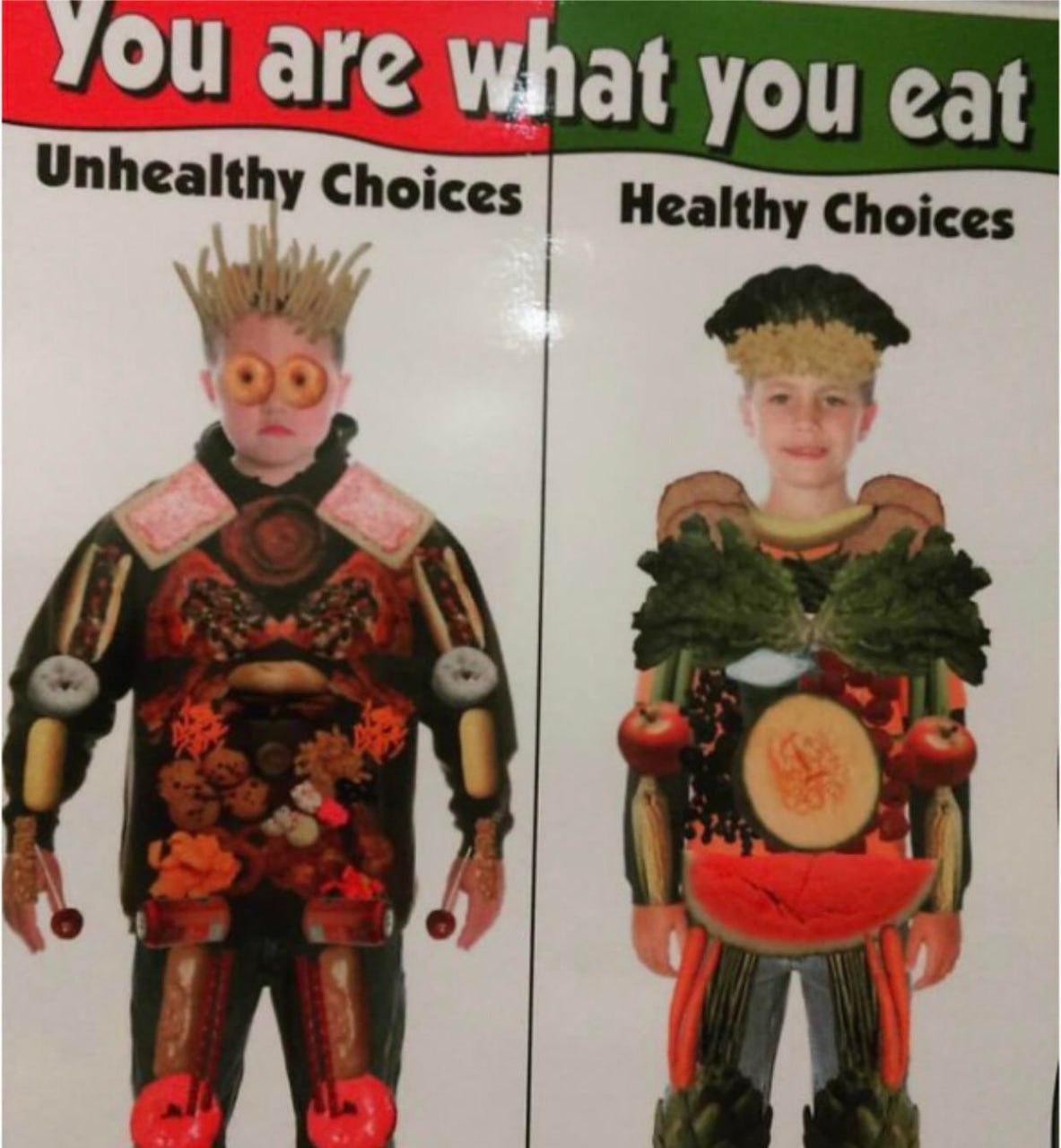 ОН are What you eat Unhealthy Choices Healthy Choices 4 4