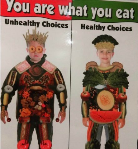ОН are What you eat Unhealthy Choices Healthy Choices 4 4