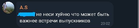 не неси хуйню что может быть важнее встречи выпускников