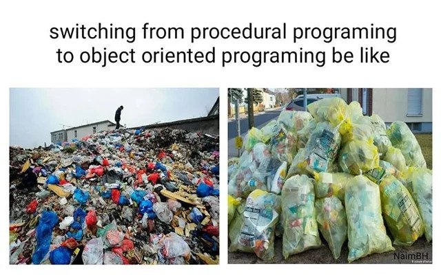 switching from procedural programing to object oriented programing be like ype у a 7