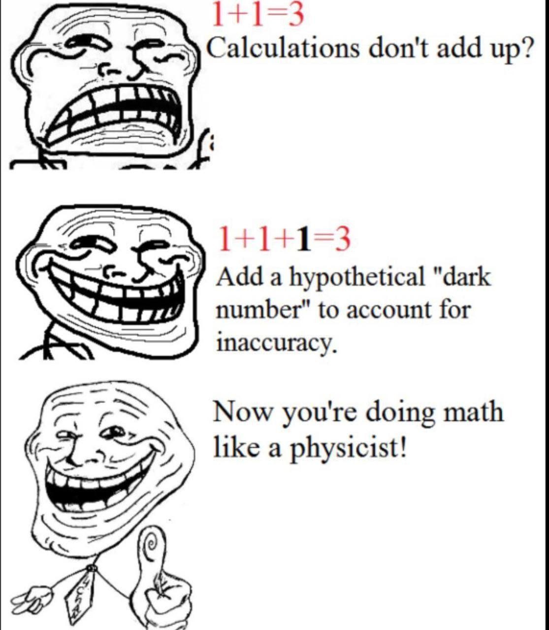 Calculations don't add up? Add a hypothetical "dark number" to account for SSS inaccuracy, Now you're doing math like a physicist!