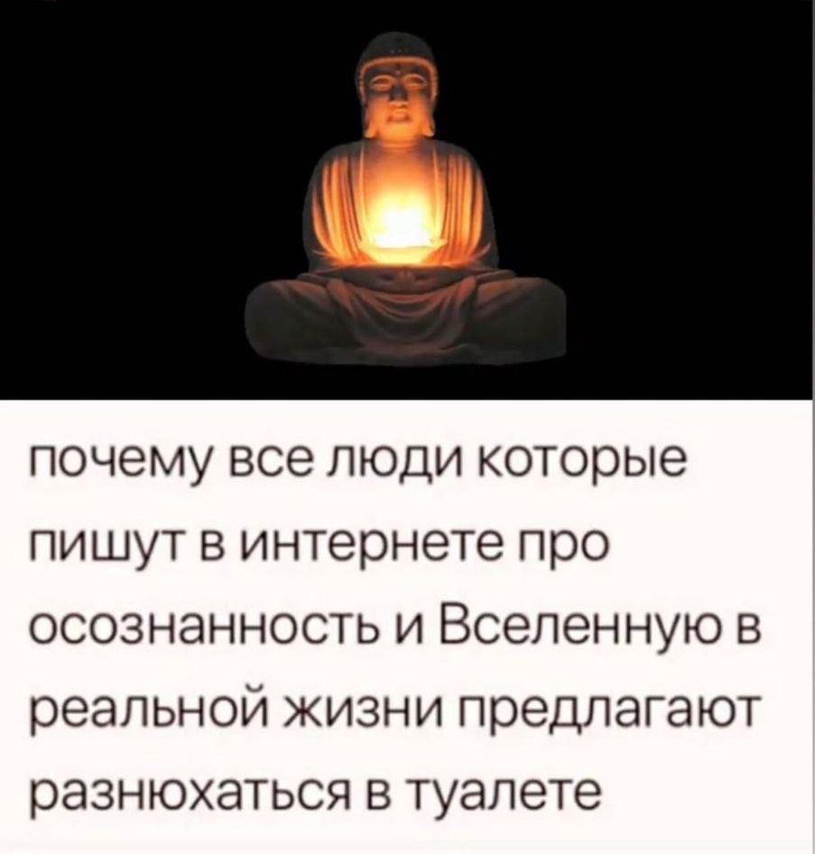 почему все люди которые пишут в интернете про осознанность и Вселенную в реальной жизни предлагают разнюхаться в туалете