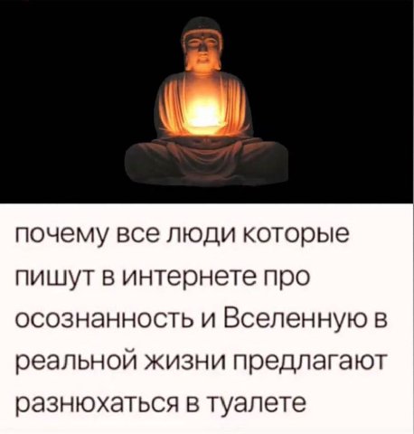 почему все люди которые пишут в интернете про осознанность и Вселенную в реальной жизни предлагают разнюхаться в туалете