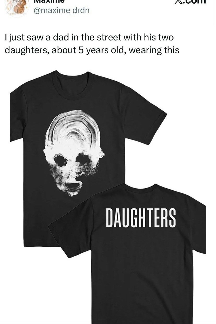 @тахите агап just saw a dad the street with his two daughters, about 5 years old, wearing this ‘a