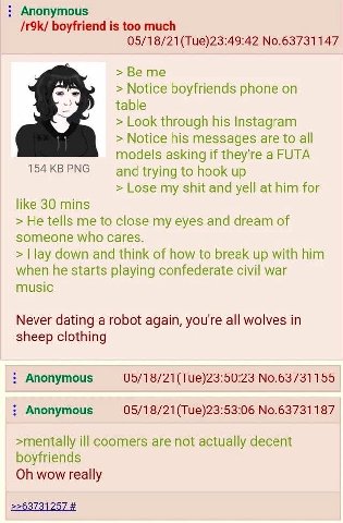 Anonymous boyfriend is too much No.63731147 >Beme Notice boyfriends phone on table Look through his Instagram Notice his messages are to all 154 PNG models asking if they're a FUTA and trying to hook 