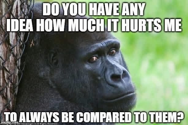 YOU HAVE ANY IDEA HOW MUCHI THURTS ME TO ALWAYS BE COMPARED ТО THEM?