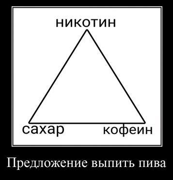 НИКОТИН сахар кофеин Предложение ВЫПИТЬ ПИВа