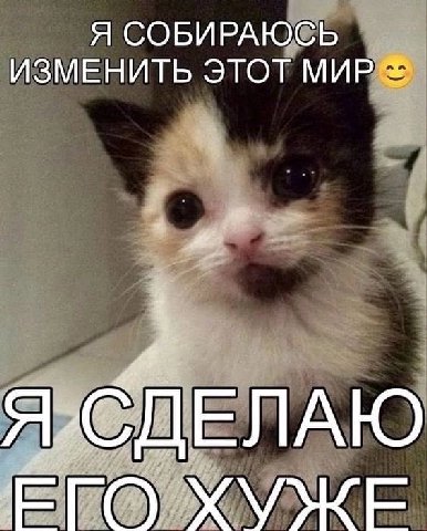 Я СОБИРАЮСЬ ИЗМЕНИТЬ ЭТОТ МИР ЕГО ХУЖЕ