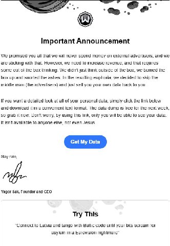 Important Announcement We promised you all that we will never spend money on external advertisers, and we are sticking with that. However, we need to increase revenue, and that requires some out of th
