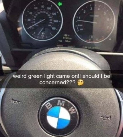 weird green light came on!! should be concerned???