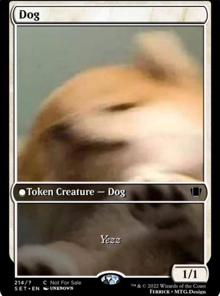 ®ТоКеп Creature Dog 1/1 214/? С Not For Sale 2022 Wizards of the Coast ЗЕТ*+ЕМ UNKNOWN FERRICK MTG. Design