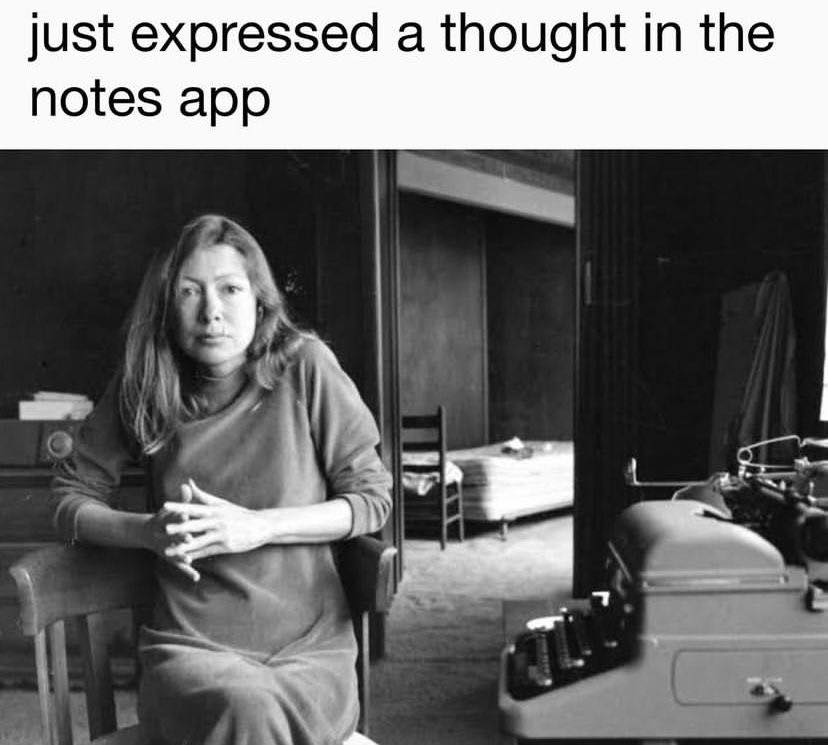 just expressed a thought in the notes app