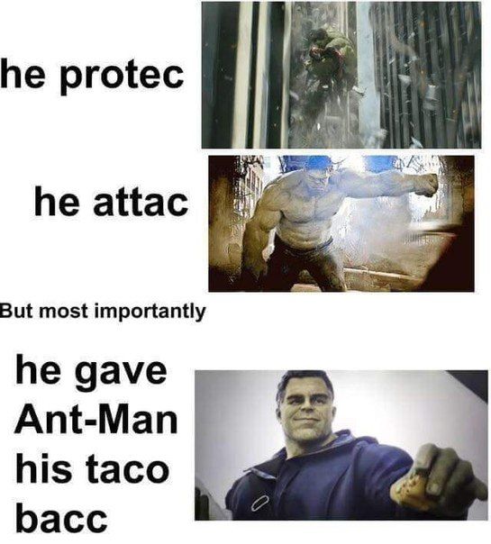 he attac But most importantly he gave Ant-Man his taco bacc