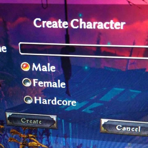 Create Character Male Female Hardcore